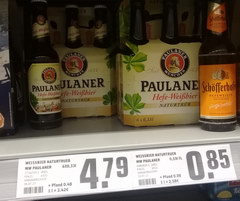 Price for alcohol in Berlin in Germany, Various beer